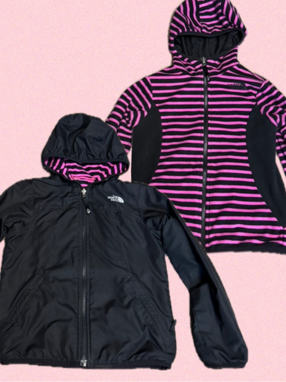 The North Face Girls (7/8) REVERSIBLE black/pink Jacket